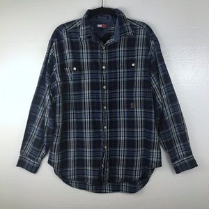 Tommy Hilfiger Size M Plaid Logo Button Down Shirt